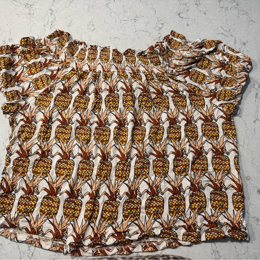 Porridge Tropical Pineapple Print Women's Blouse - Anthropologie